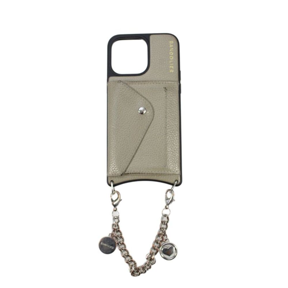 Bandolier Womens Leather Hard Shell Cell Phone Cover Grey